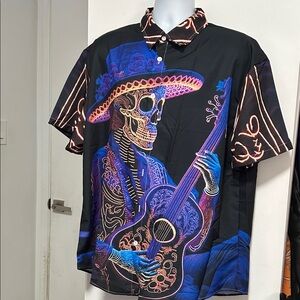 Vibrant Skeleton Guitar Player Shirt